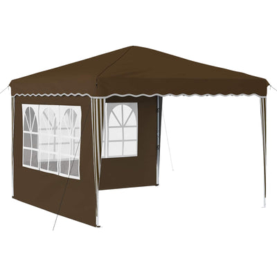 Pop-up Festtelt 288 x 288 x 245 cm Gråbrun Oxford stof