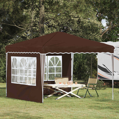 Pop-up Festtelt 288 x 288 x 245 cm Brun Oxford stof