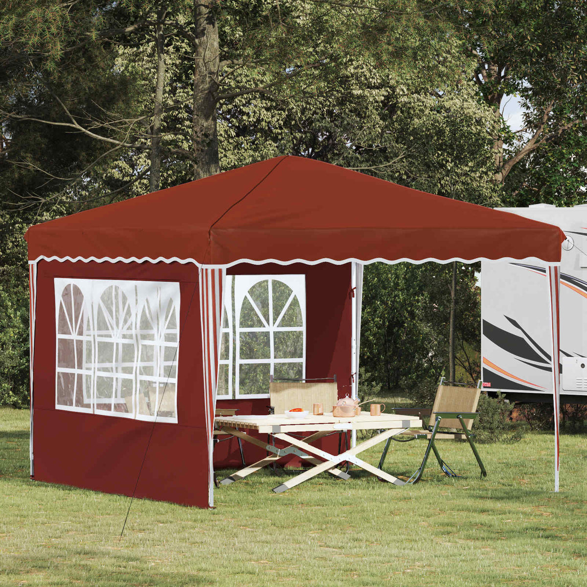 Pop-up Festtelt 288 x 288 x 245 cm Terrakotta Oxford stof