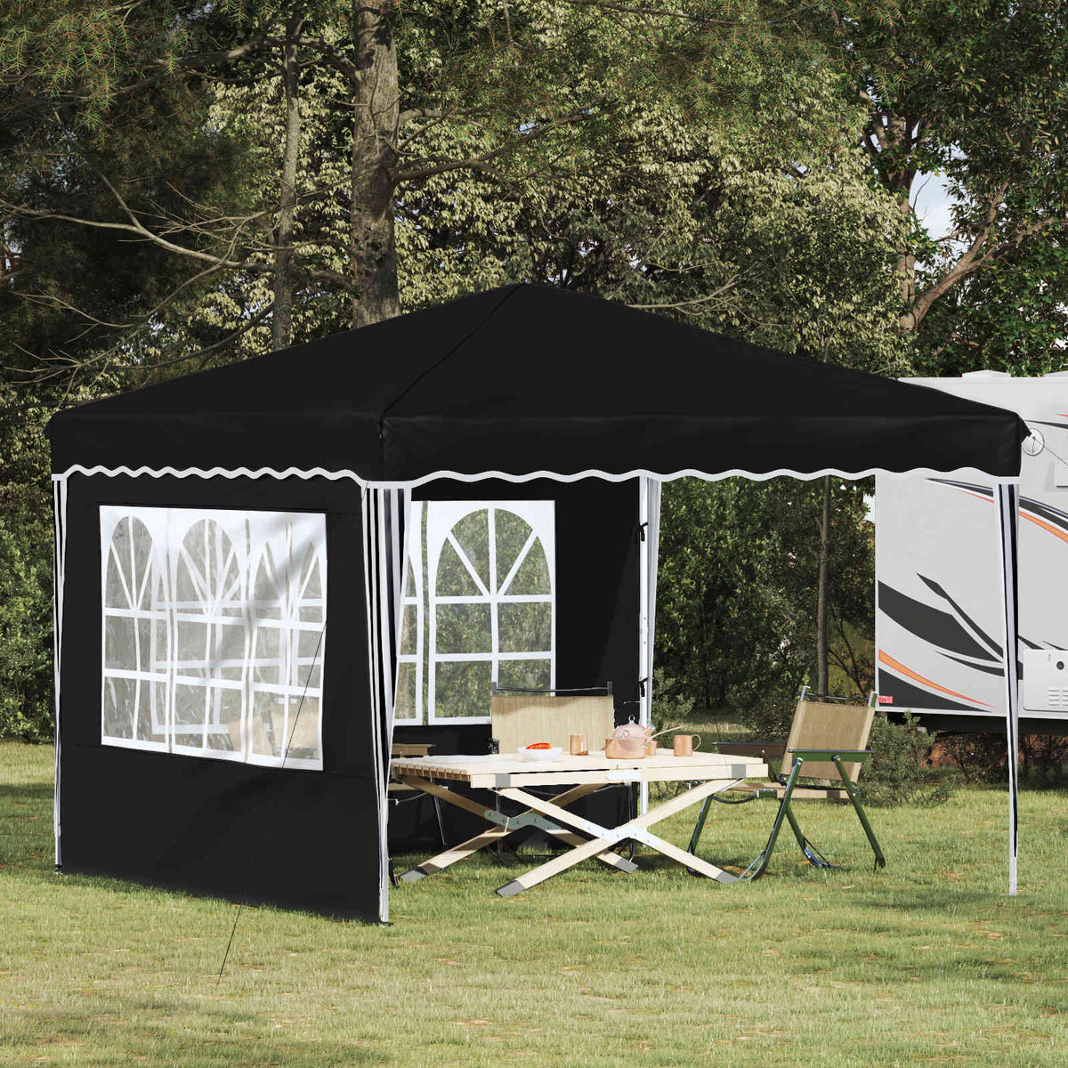 Pop-up Festtelt 288 x 288 x 245 cm Sort Oxford stof