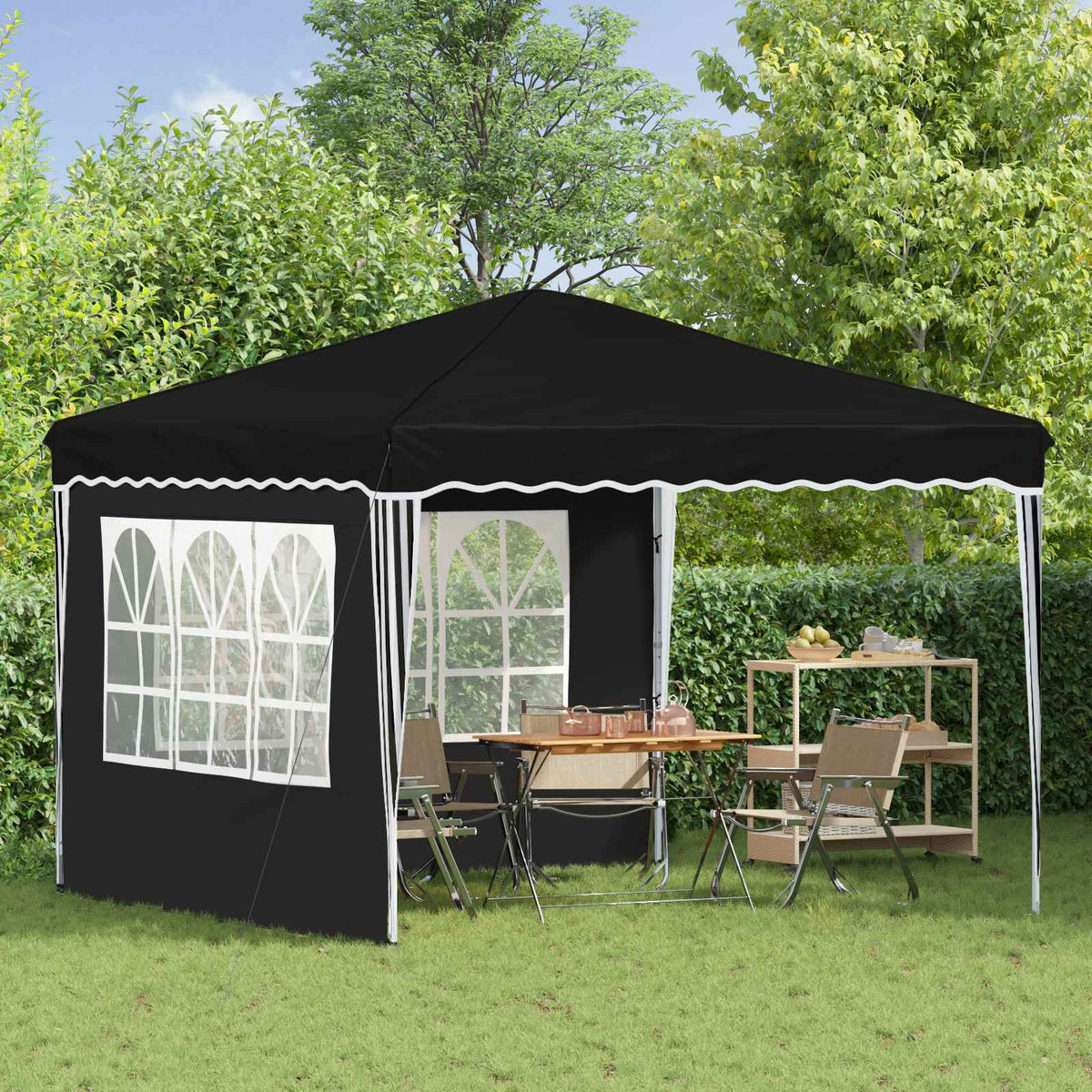 Pop-up Festtelt 288 x 288 x 245 cm Sort Oxford stof