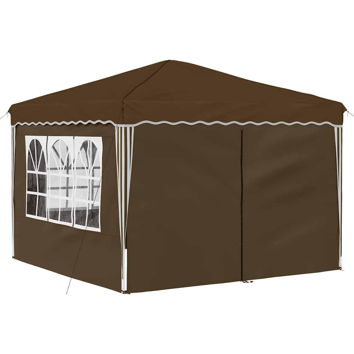 Pop-up Festtelt 288 x 288 x 245 cm Gråbrun Oxford stof