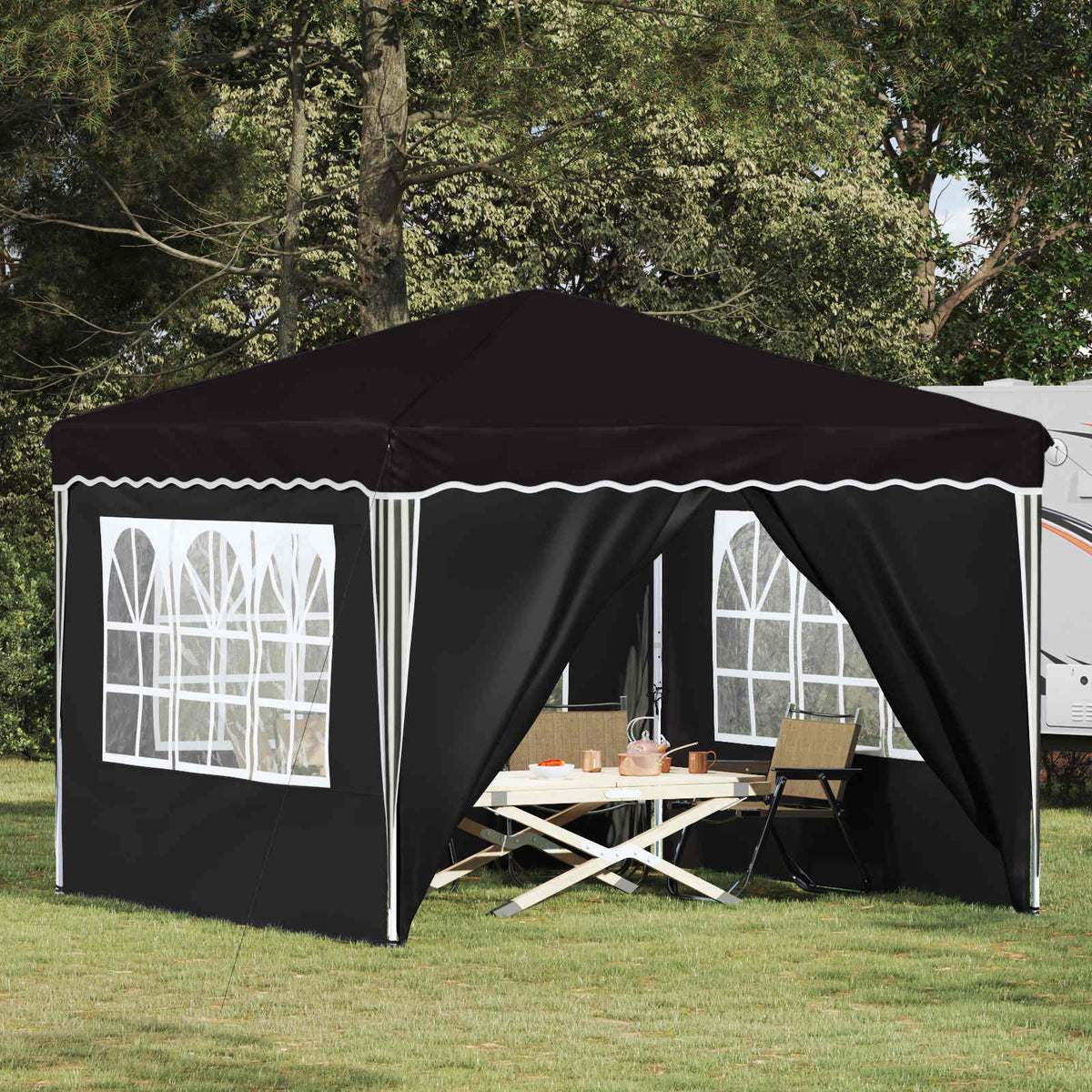 Pop-up Festtelt 288 x 288 x 245 cm Sort Oxford stof