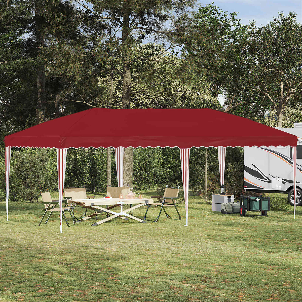 Pop-up Festtelt 575 x 290 x 245 cm Bordeaux