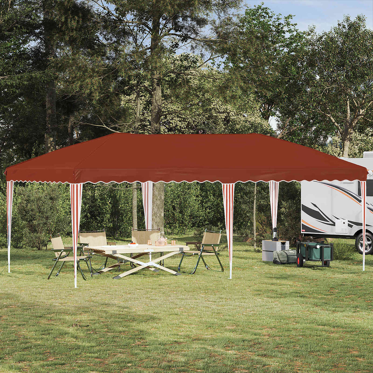 Pop-up Festtelt 575 x 290 x 245 cm Terrakotta
