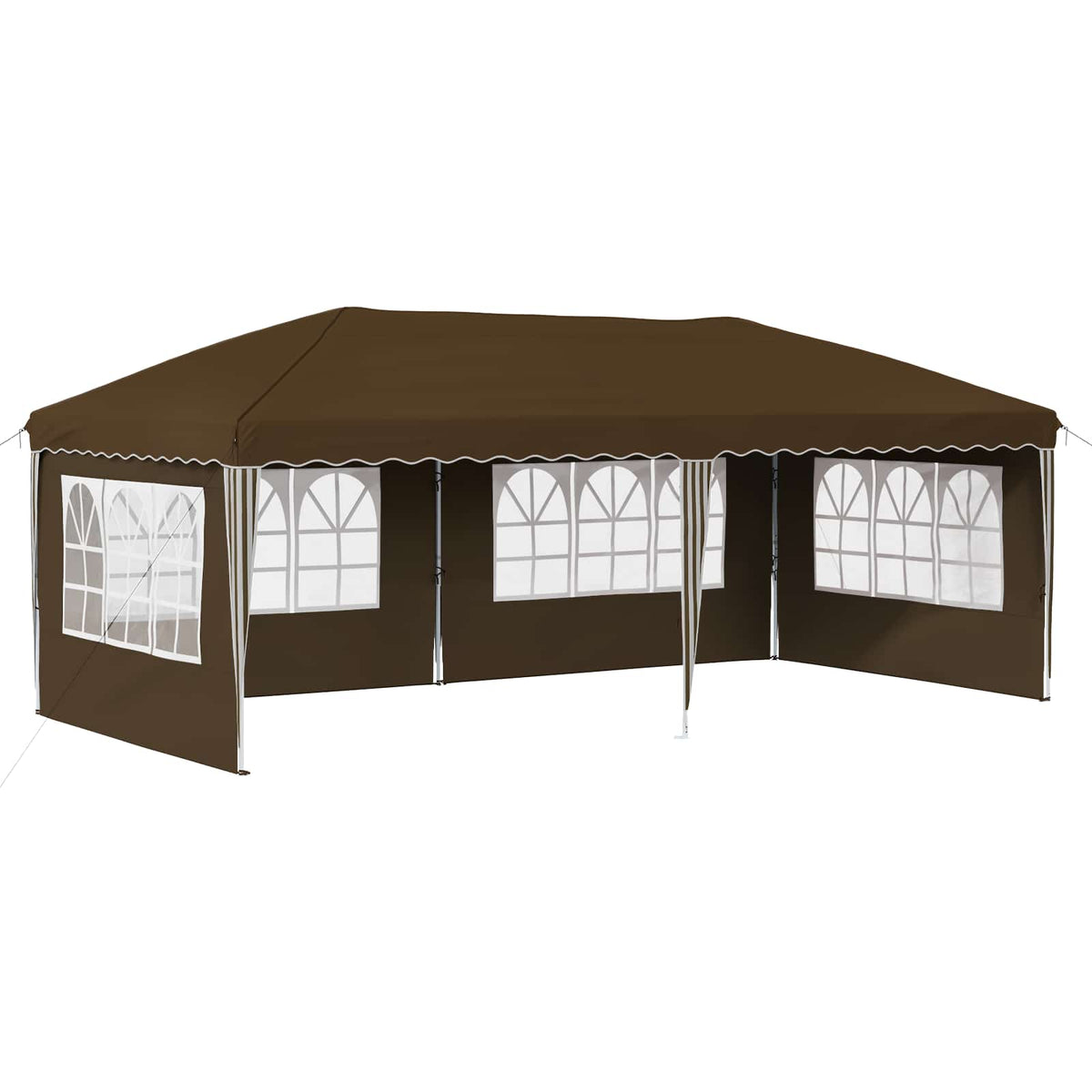 Pop-up Festtelt 575 x 289 x 245 cm Gråbrun