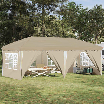 Pop-up Festtelt 575 x 288 x 245 cm Cremefarvet