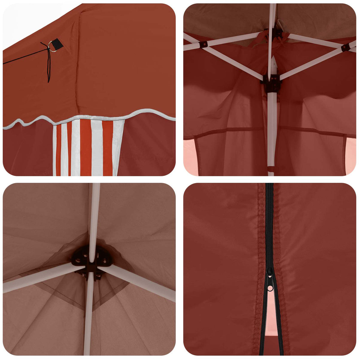Pop-up Festtelt 575 x 288 x 245 cm Terrakotta