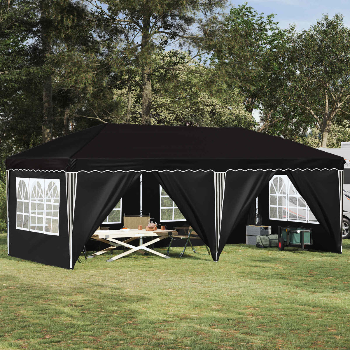 Pop-up Festtelt 575 x 288 x 245 cm Sort