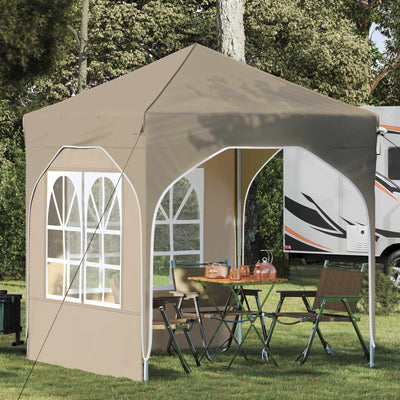 Pop-up Festtelt 192 x 192 x 245 cm Cremefarvet