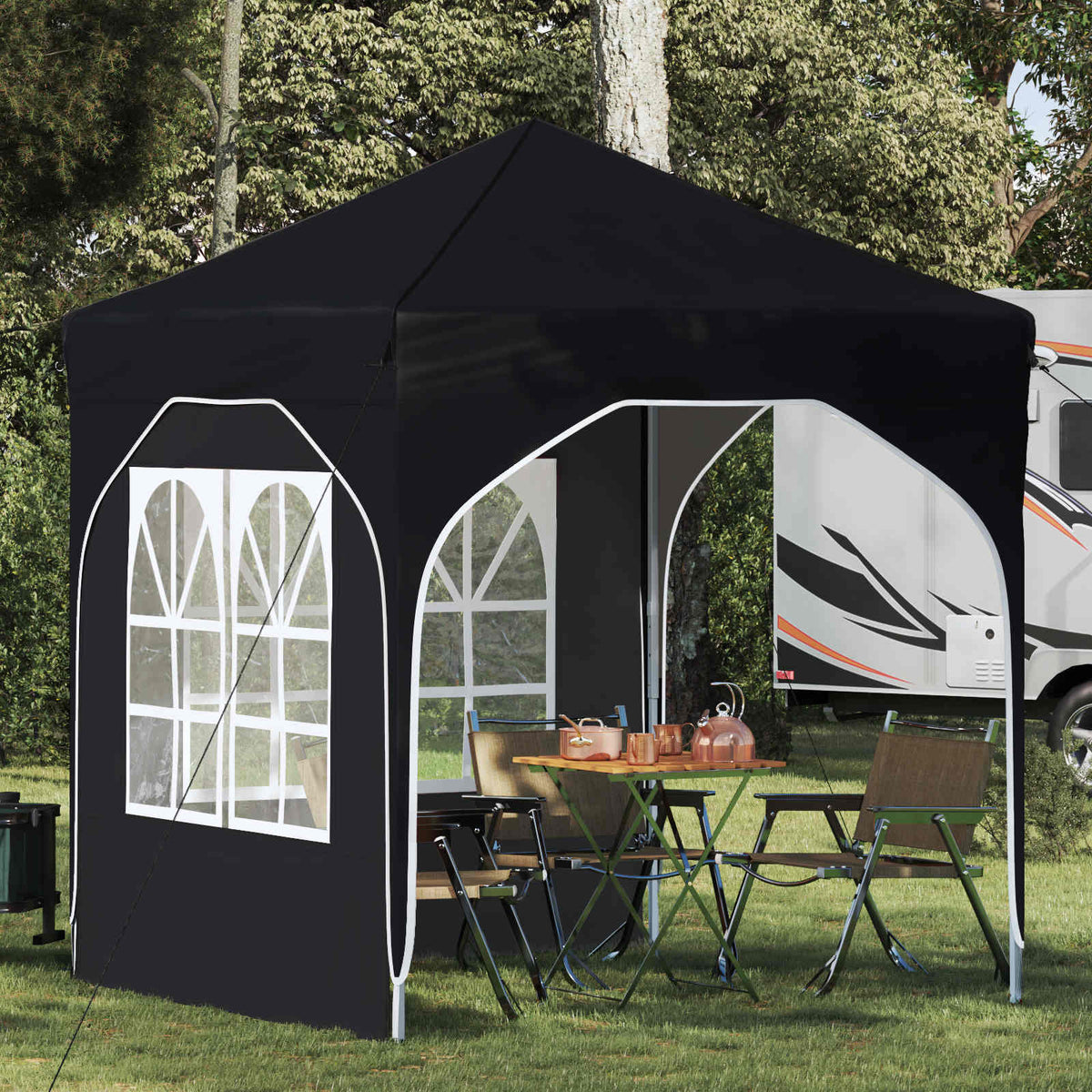 Pop-up Festtelt 192 x 192 x 245 cm Sort