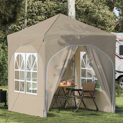 Pop-up Festtelt 192 x 192 x 245 cm Cremefarvet