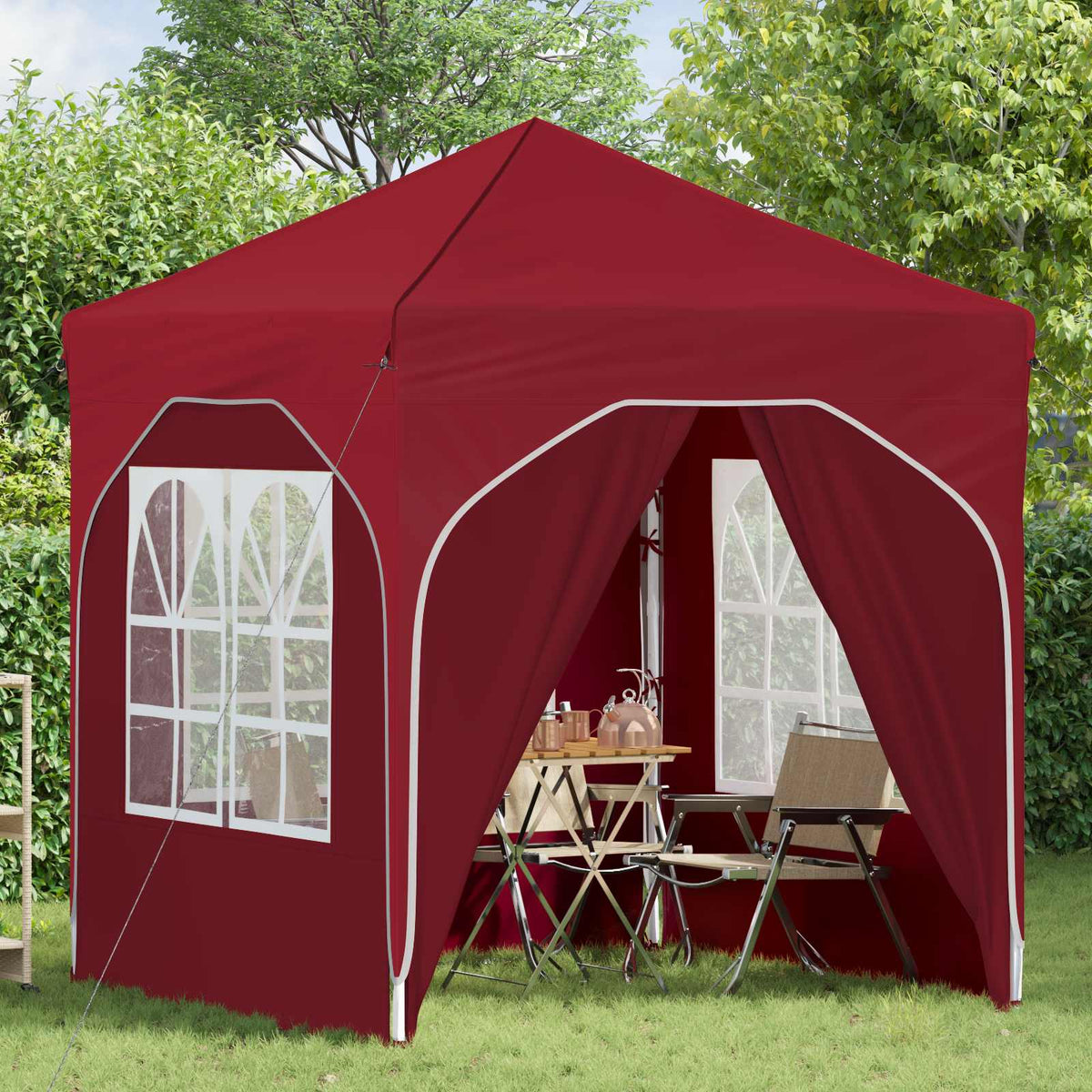 Pop-up Festtelt 192 x 192 x 245 cm Bordeaux