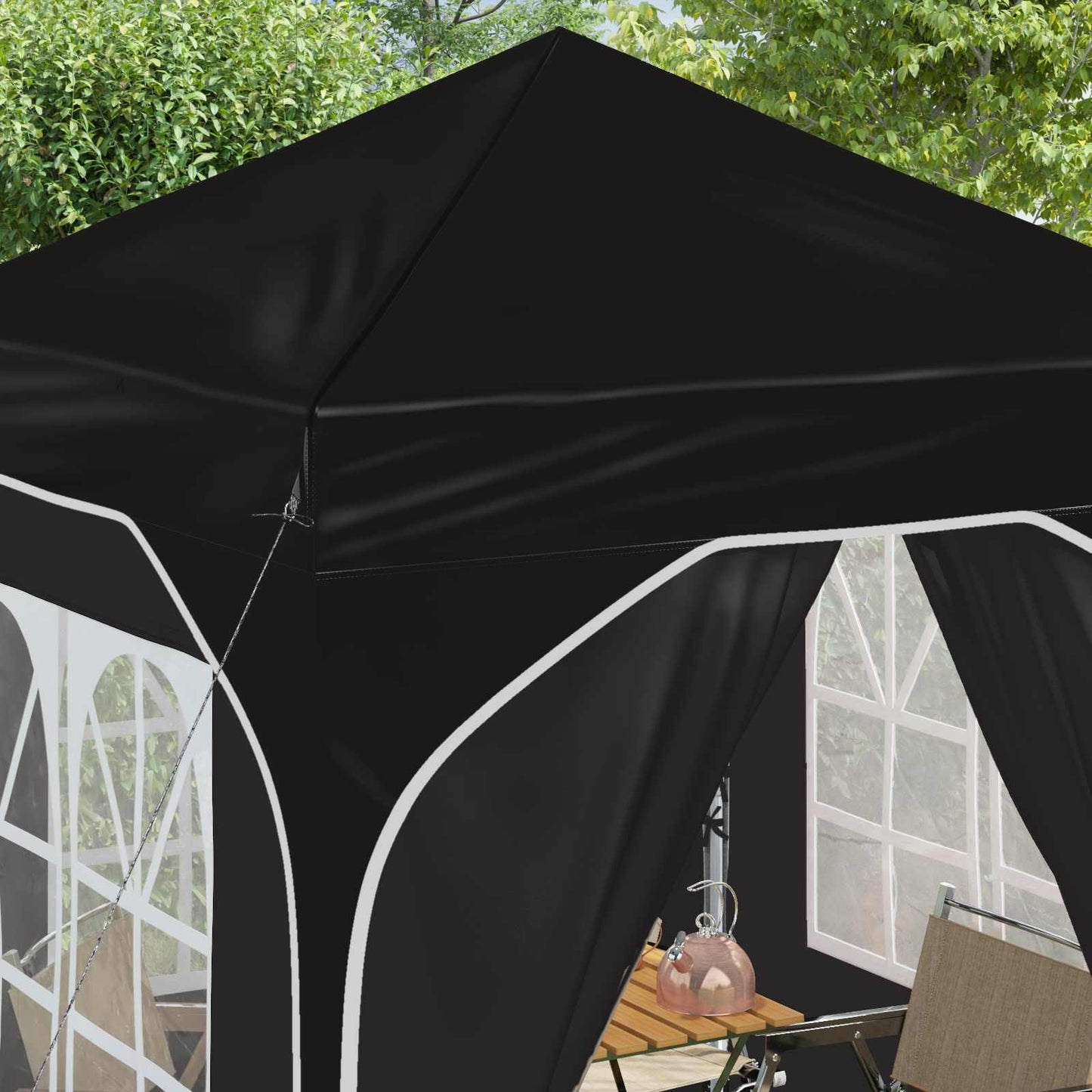 Pop-up Festtelt 192 x 192 x 245 cm Sort