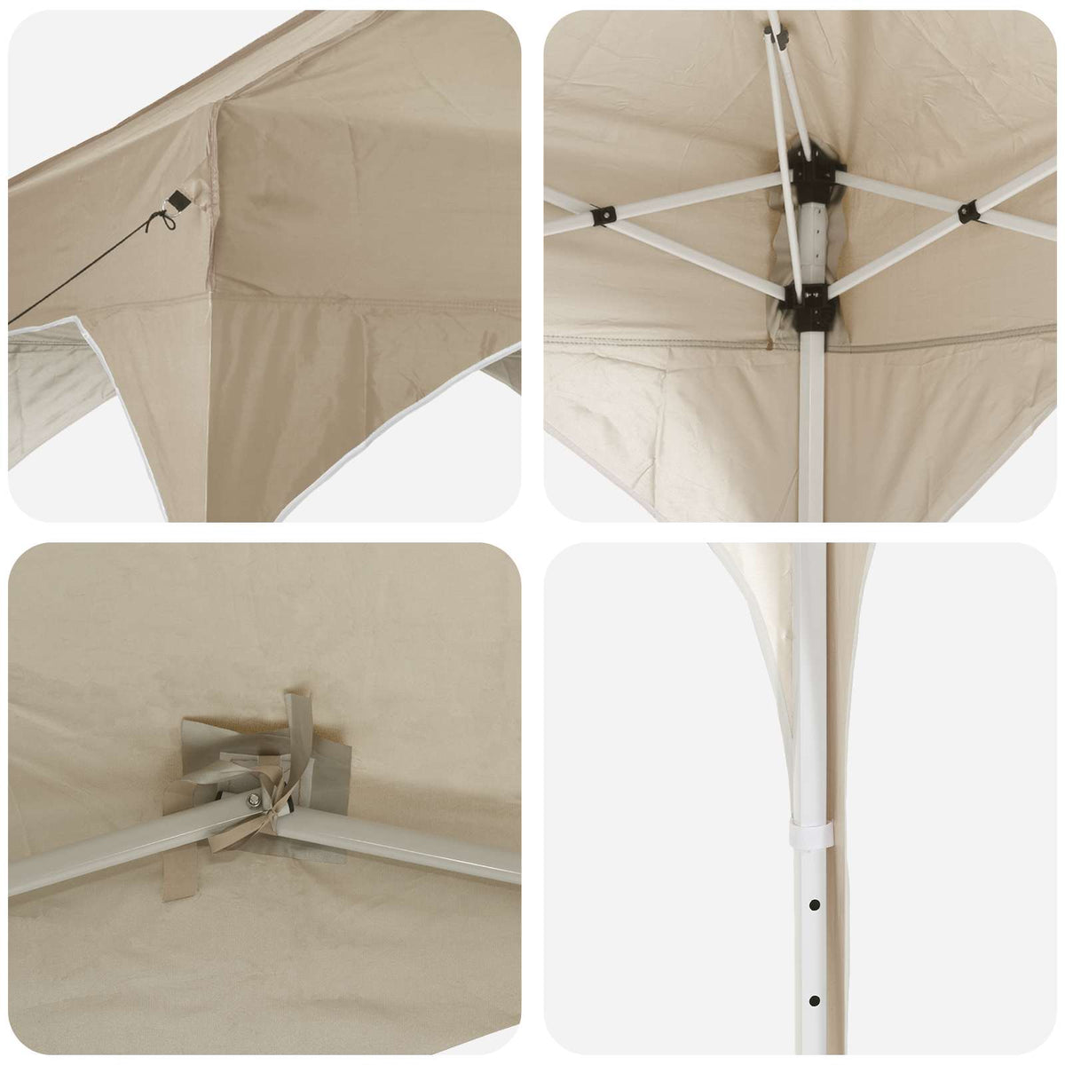 Pop-up Festtelt 290 x 290 x 245 cm Cremefarvet