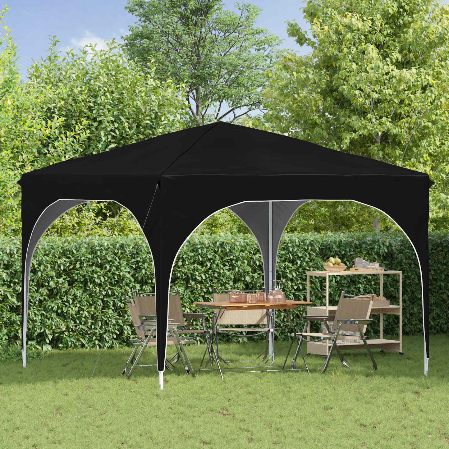 Pop-up Festtelt 290 x 290 x 245 cm Sort