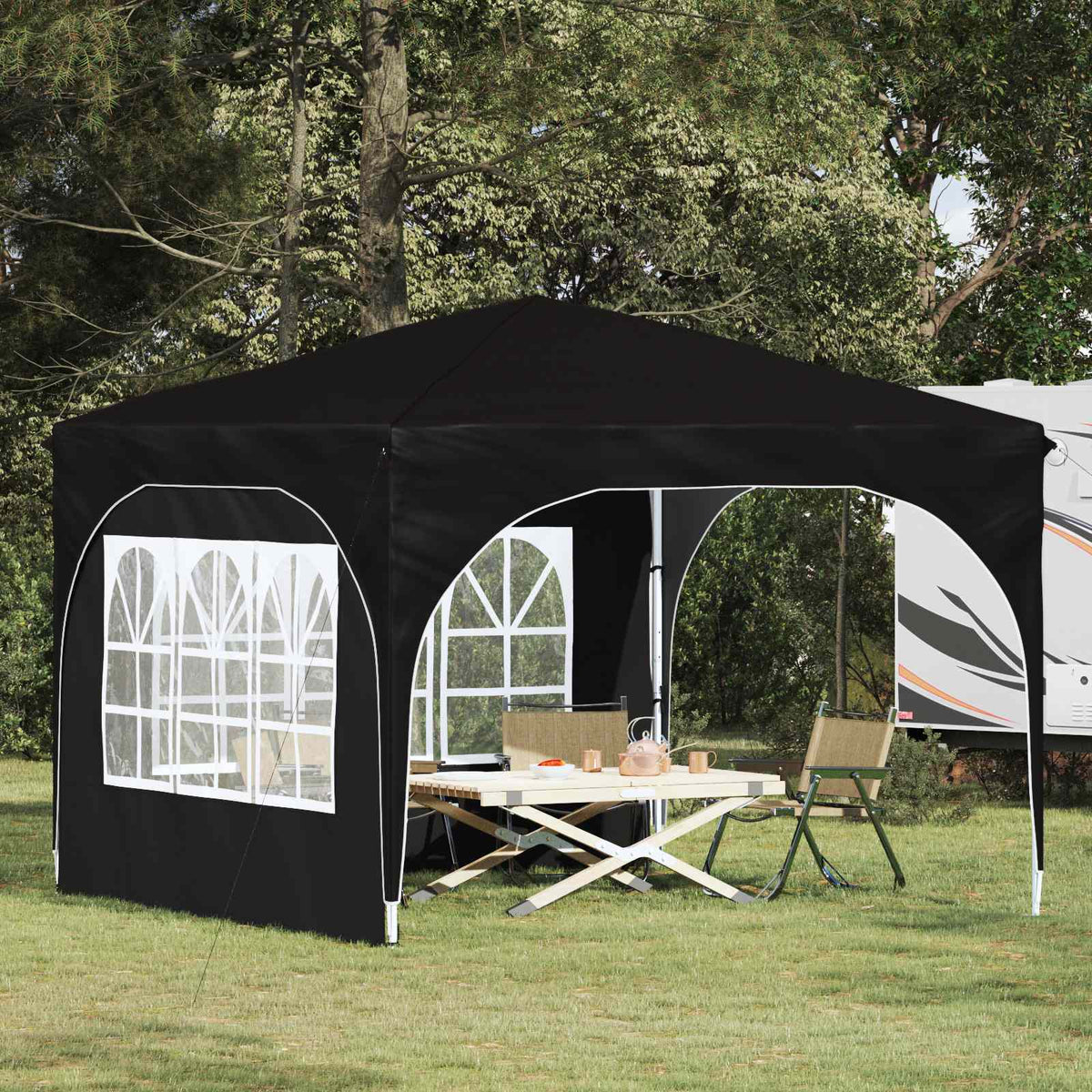 Pop-up Festtelt 290 x 290 x 245 cm Sort