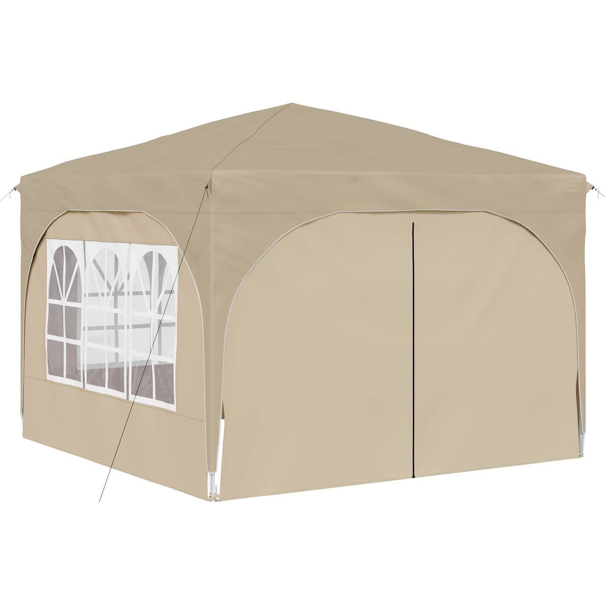 Pop-up Festtelt 290 x 290 x 245 cm Cremefarvet