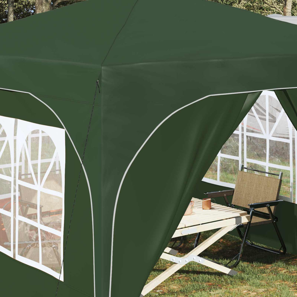 Pop-up Festtelt 290 x 290 x 245 cm Grøn