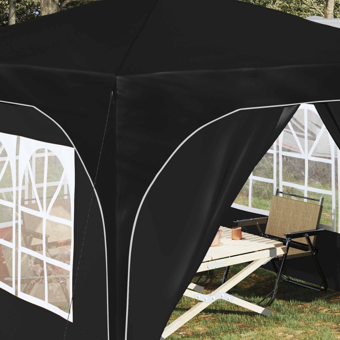 Pop-up Festtelt 290 x 290 x 245 cm Sort