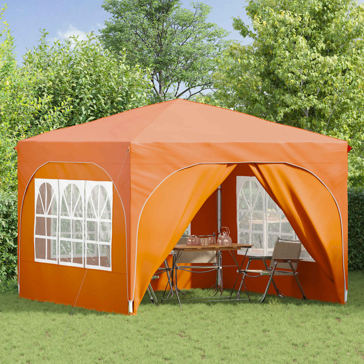 Pop-up Festtelt 290 x 290 x 245 cm Orange