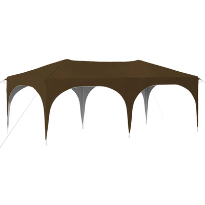 Pop-up Festtelt 575 x 288 x 245 cm Gråbrun Oxford stof