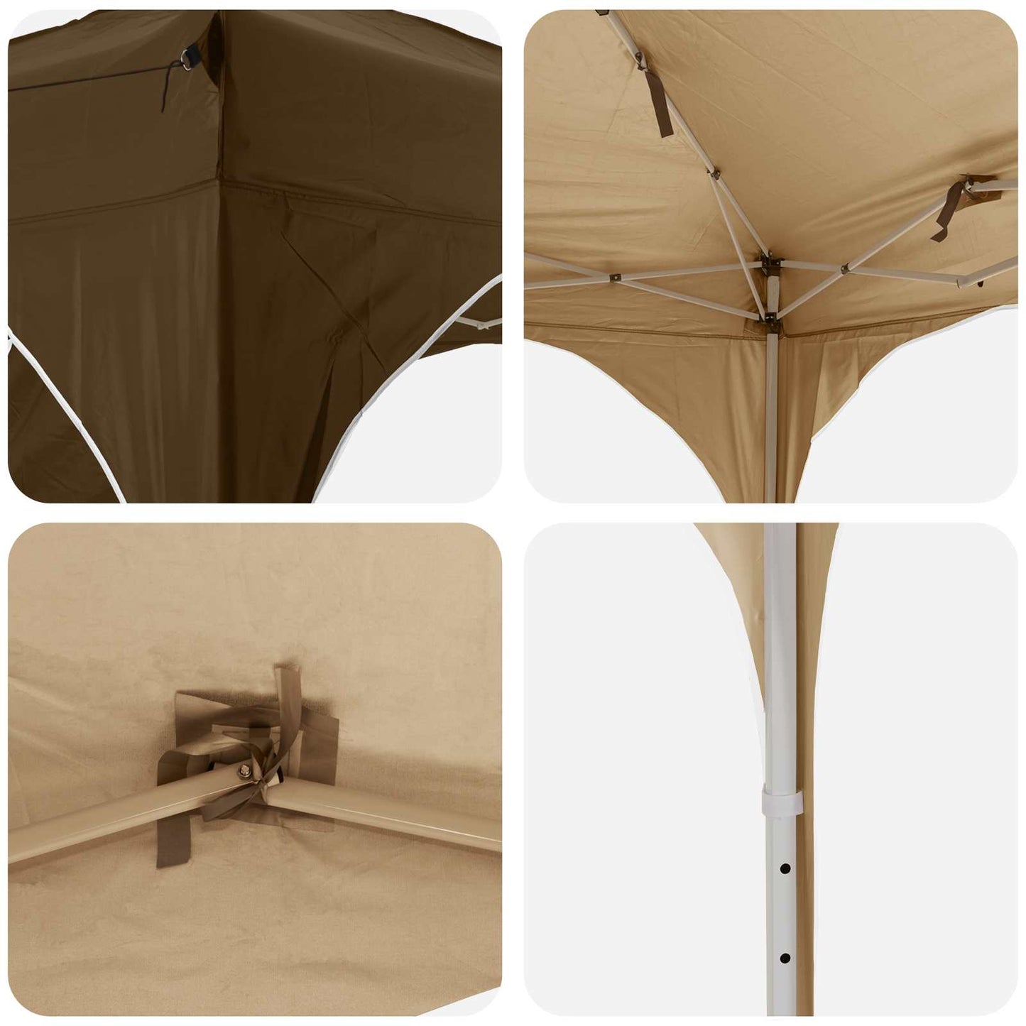 Pop-up Festtelt 575 x 288 x 245 cm Gråbrun Oxford stof