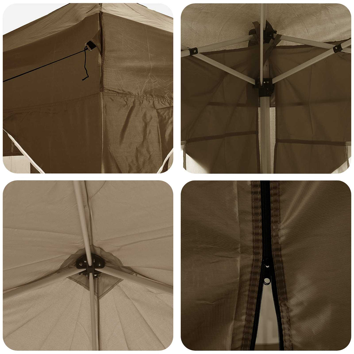 Pop-up Festtelt 575 x 288 x 245 cm Gråbrun Oxford stof