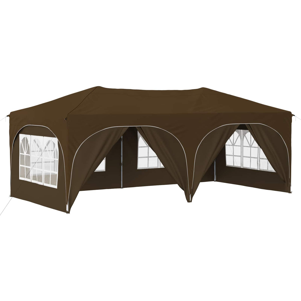 Pop-up Festtelt 575 x 288 x 245 cm Gråbrun Oxford stof
