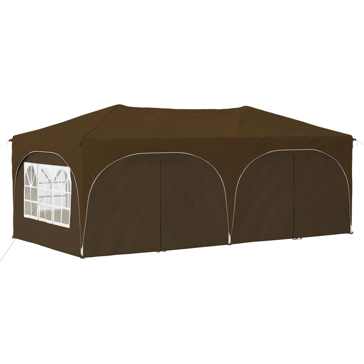 Pop-up Festtelt 575 x 288 x 245 cm Gråbrun Oxford stof