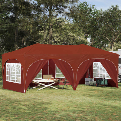 Pop-up Festtelt 575 x 288 x 245 cm Terrakotta Oxford stof