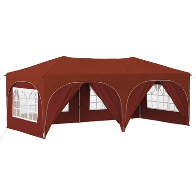 Pop-up Festtelt 575 x 288 x 245 cm Terrakotta Oxford stof
