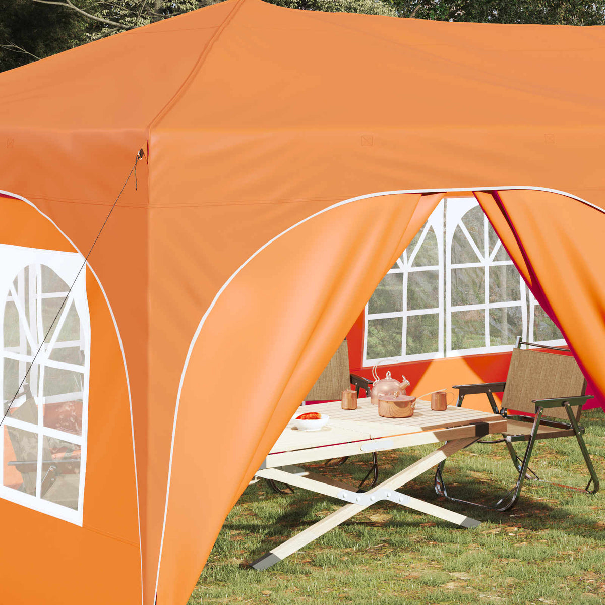 Pop-up Festtelt 575 x 288 x 245 cm Orange Oxford stof