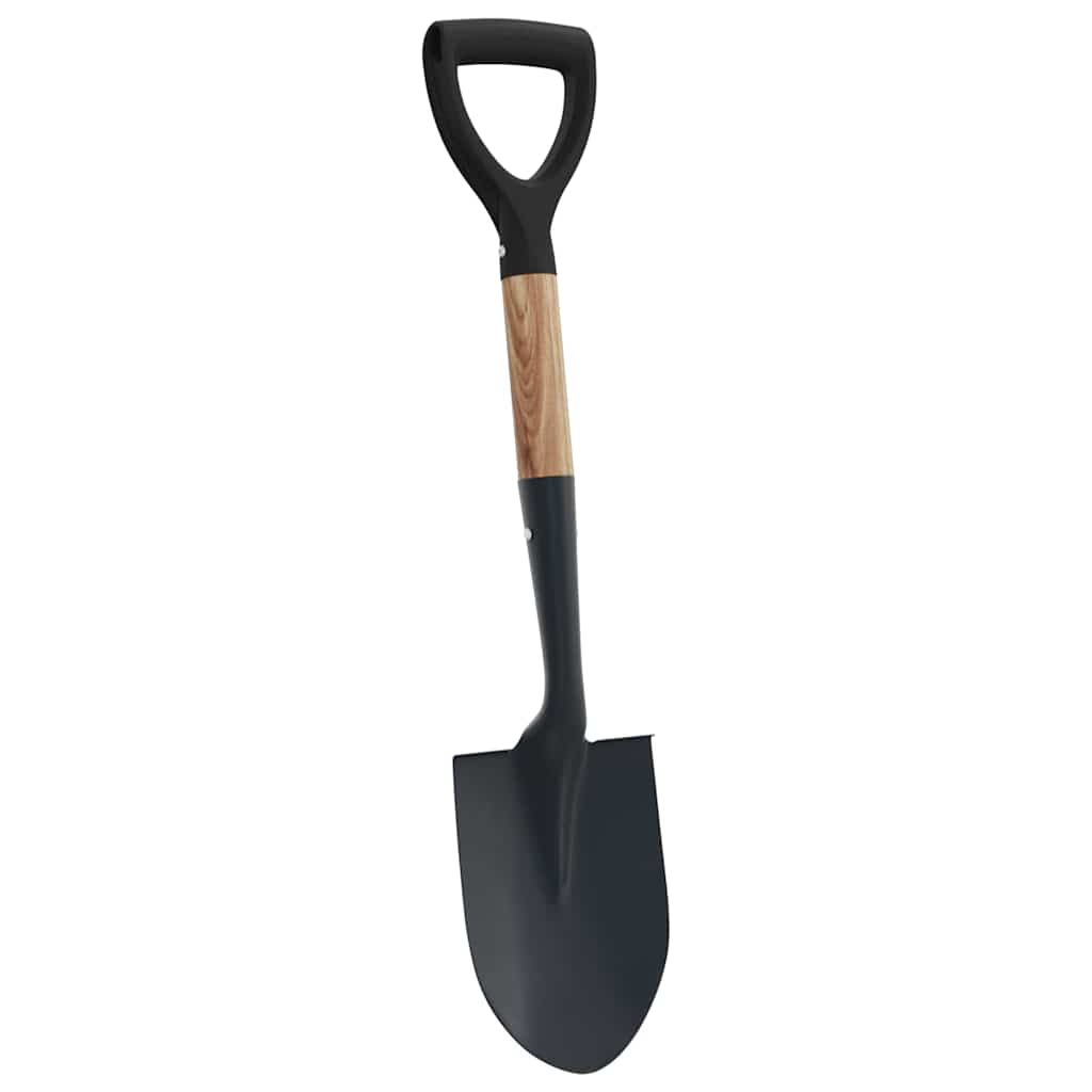 Skovl Sort 68,5 cm Powder Coated Stål og Solid Træ