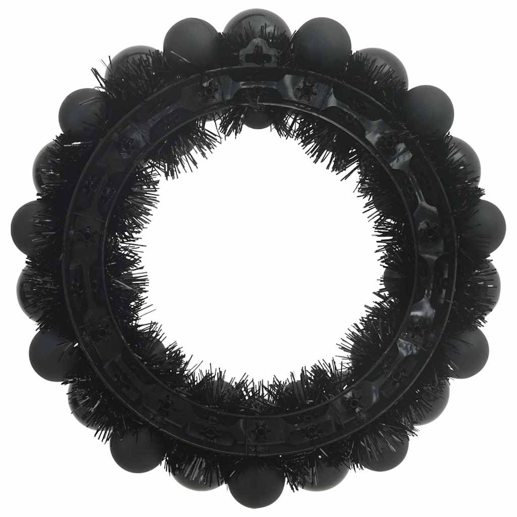 Jule Kugle Krans 2 stk. Sort 33 x 33 x 7 cm Polystyren