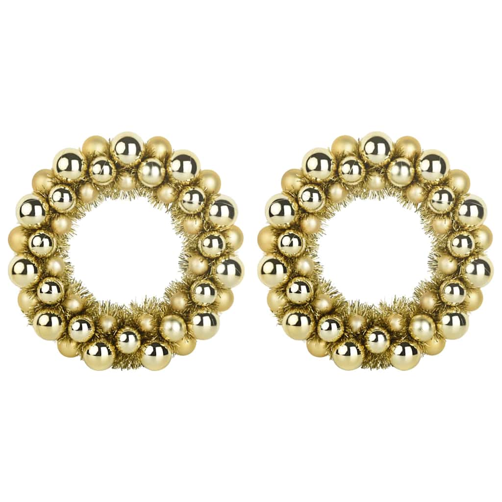 Jule Kugle Krans 2 stk. Guld 33 x 33 x 7 cm Polystyren