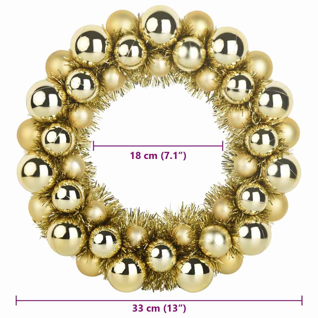 Jule Kugle Krans 2 stk. Guld 33 x 33 x 7 cm Polystyren