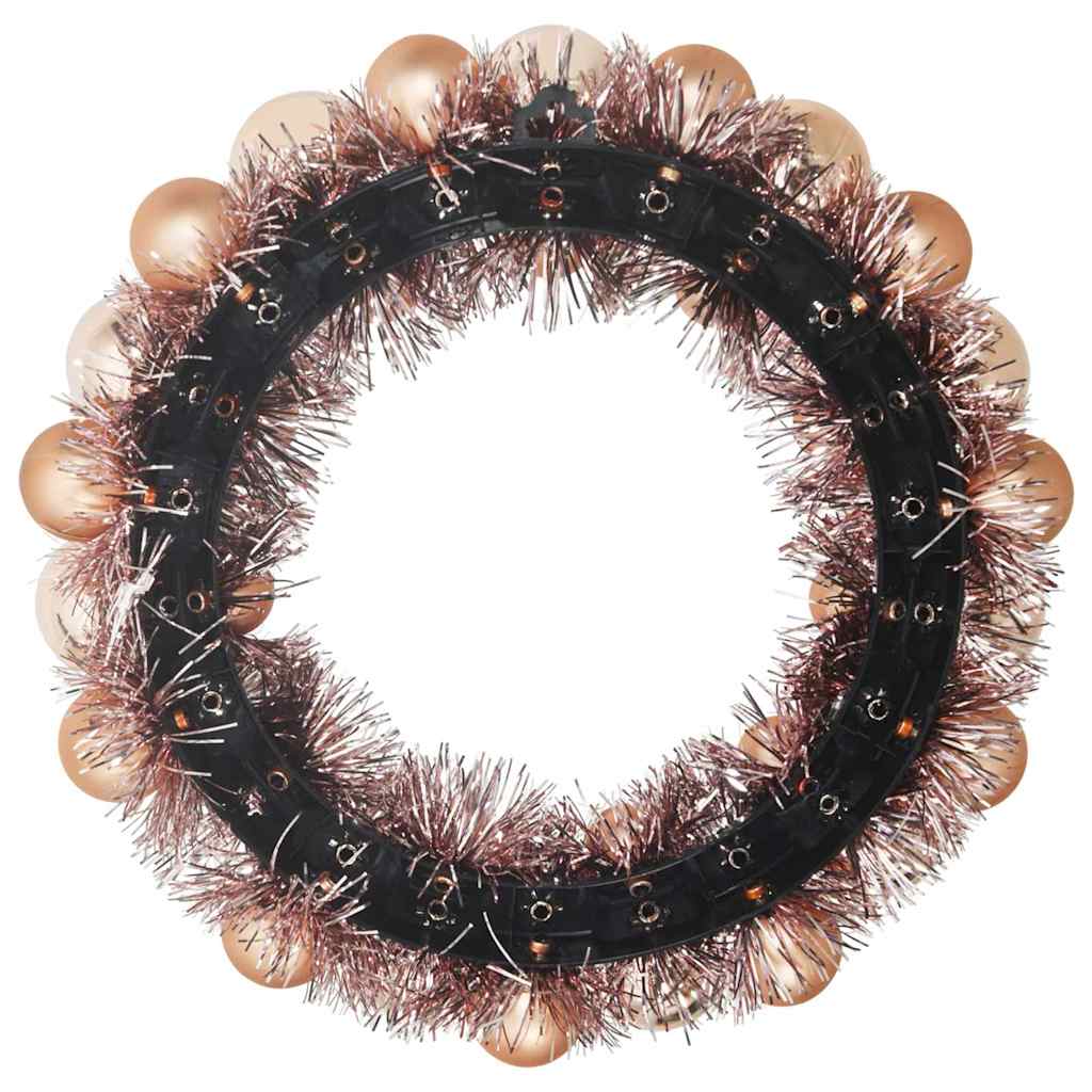 Jule Kugle Krans 2 stk. Rosenguld 33 x 33 x 7 cm Polystyren