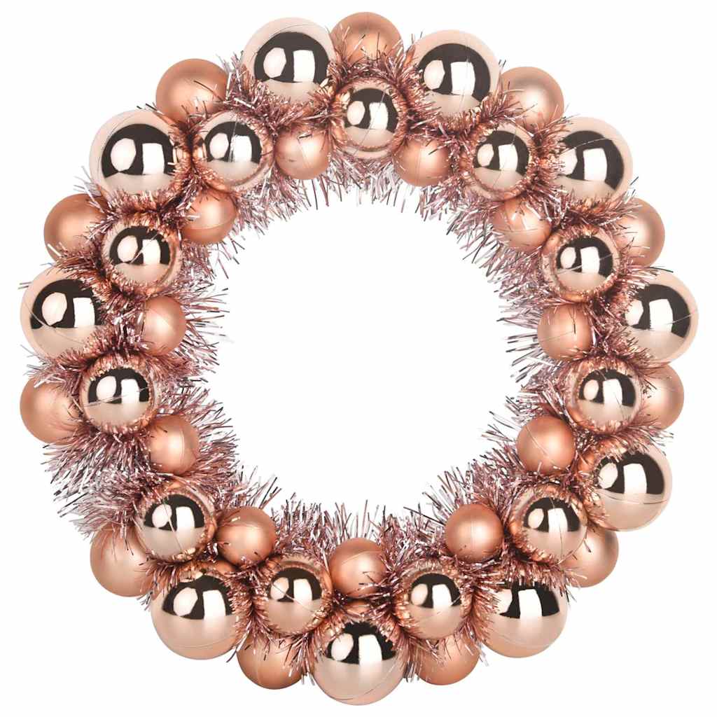 Jule Kugle Krans 2 stk. Rosenguld 33 x 33 x 7 cm Polystyren
