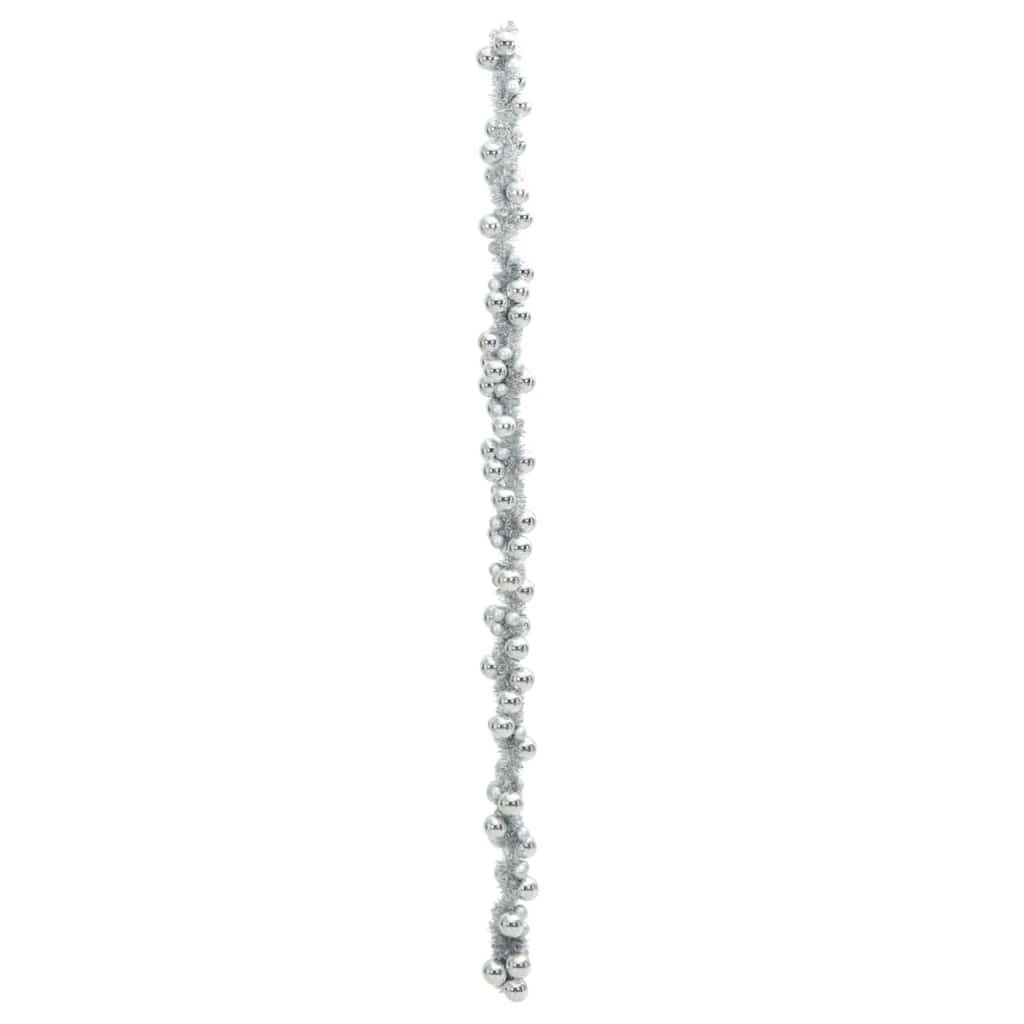 Jule Kugle Guirlande LED'er Sølv 186 cm Polystyren