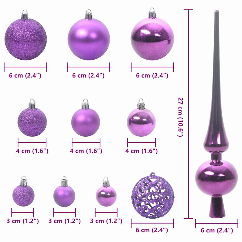 Jule Kuglesæt 120 stk. 300 LED'er Varm hvid Ø 6 cm