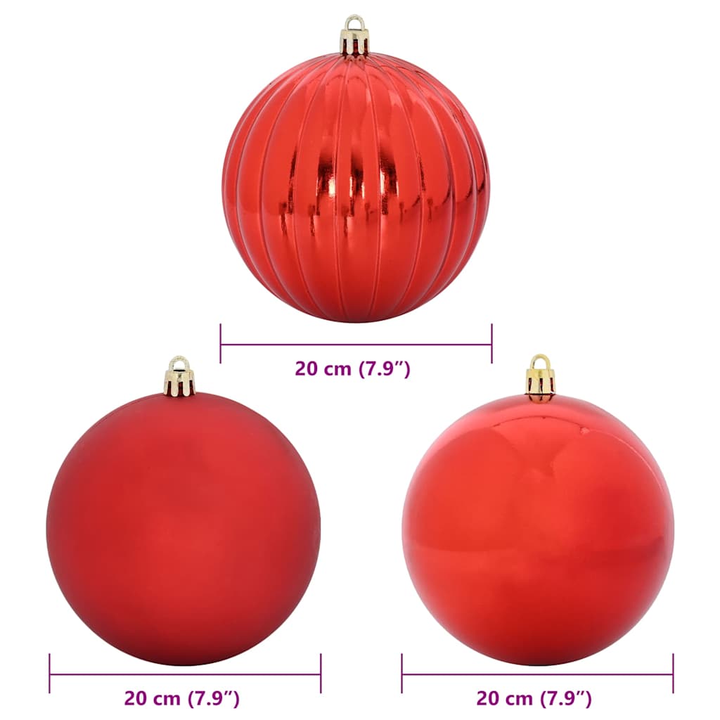 Julepynt Set XXL 4 stk. Rød Ø 20 cm Plastik