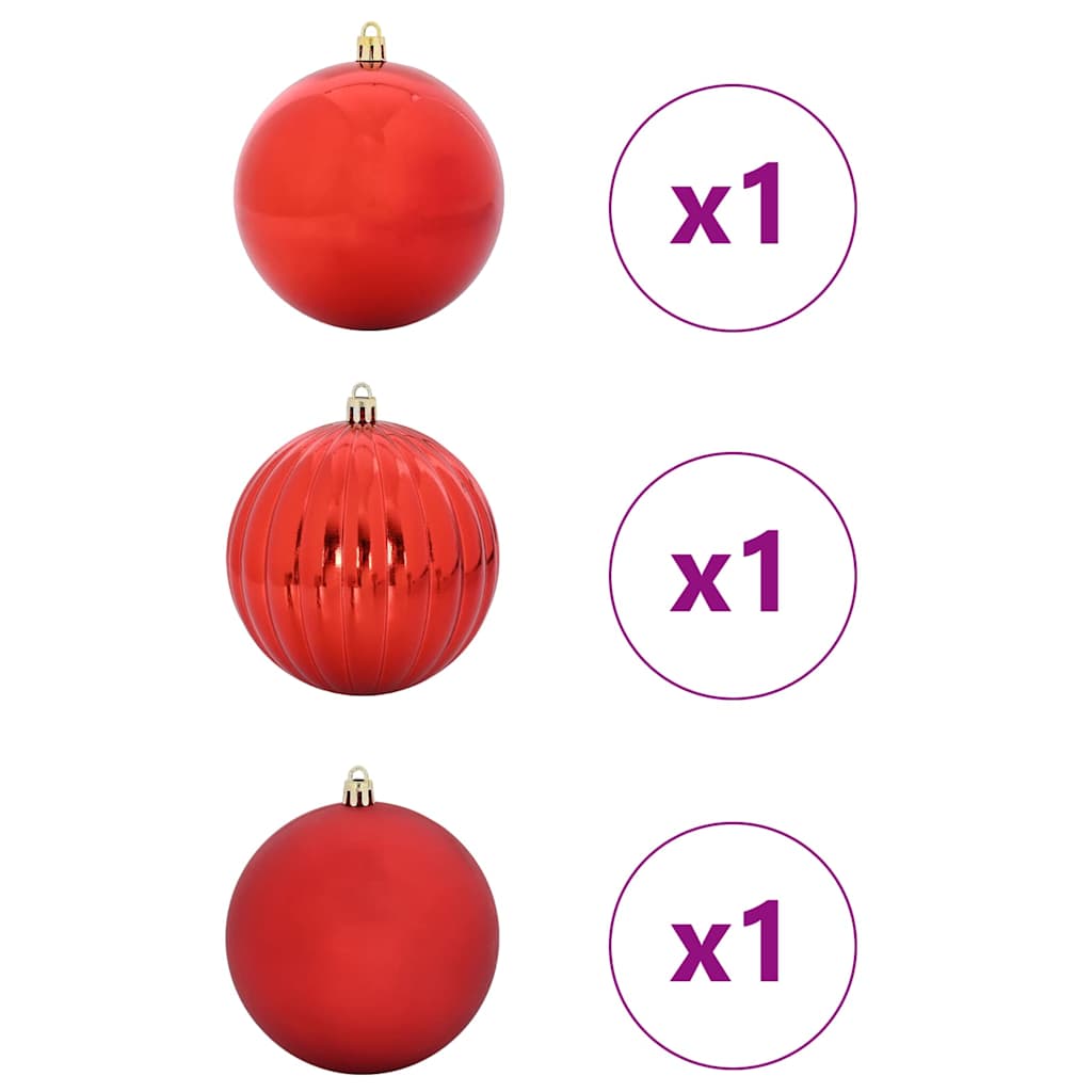 Julepynt Set XXL 3 stk. Rød Ø 25 cm Plastik