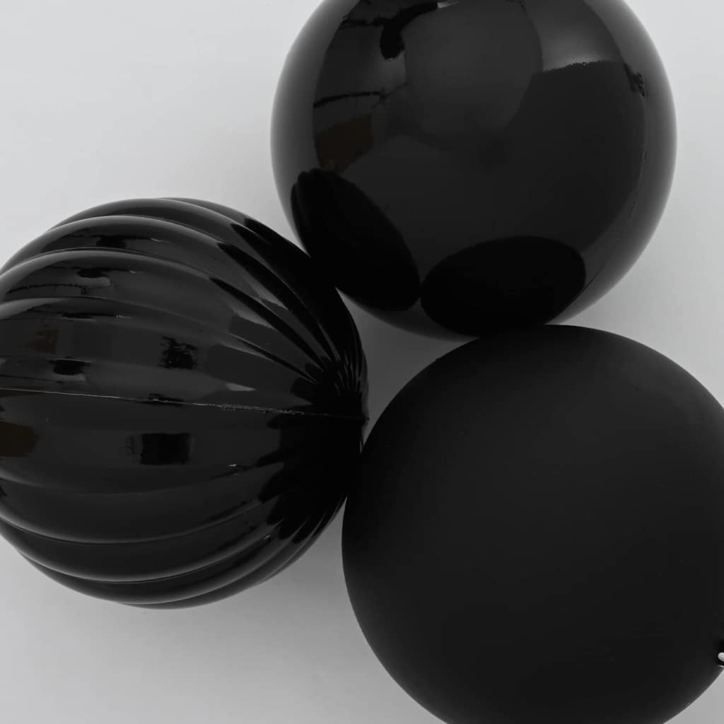 Julepynt Set XXL 4 stk. Sort Ø 20 cm Plastik