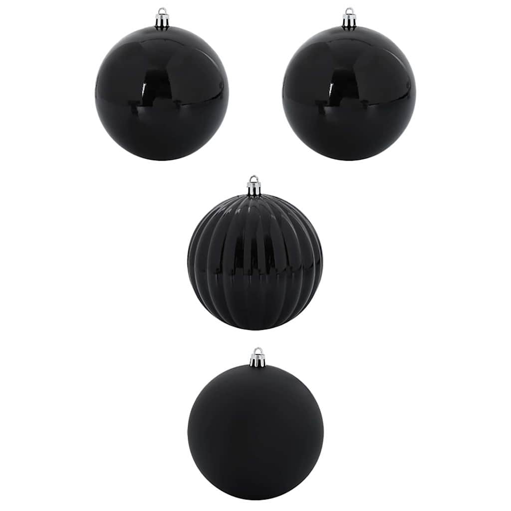 Julepynt Set XXL 4 stk. Sort Ø 20 cm Plastik