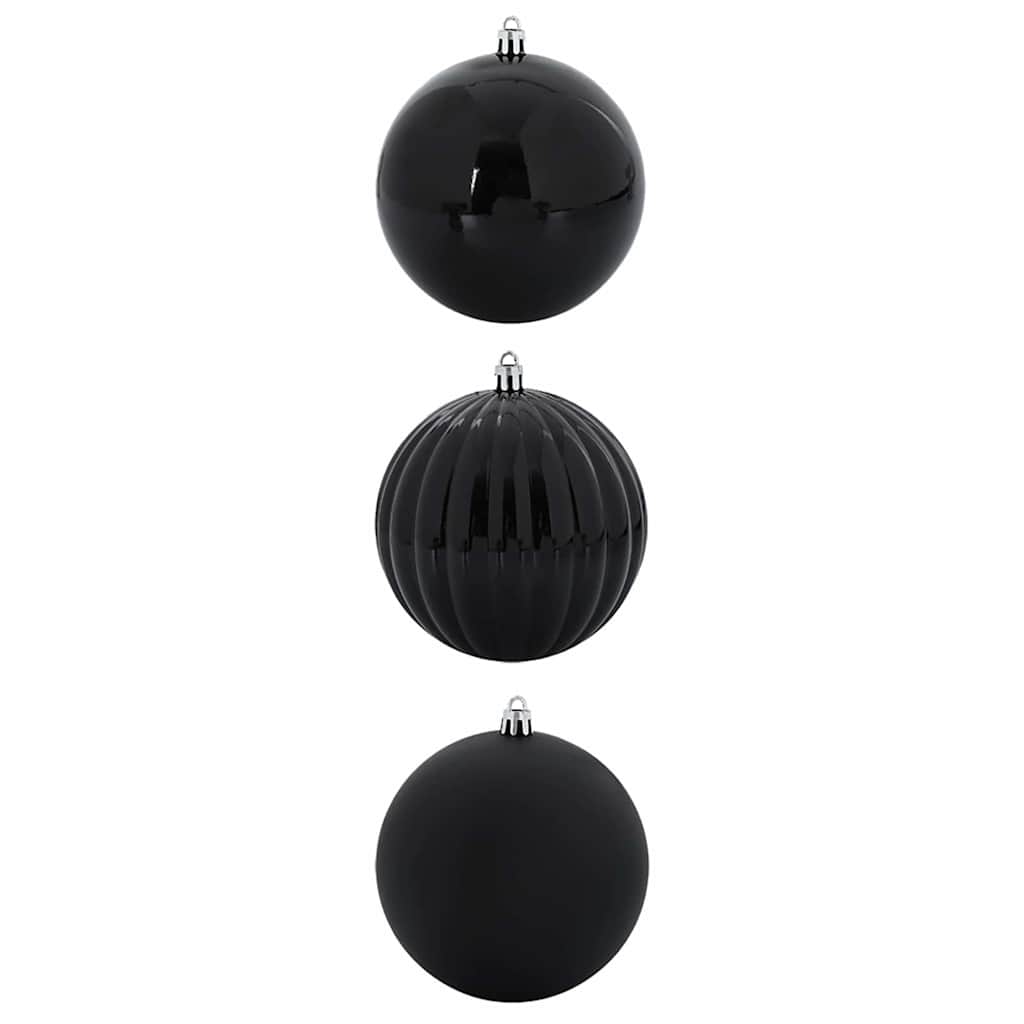 Julepynt Set XXL 3 stk. Sort Ø 25 cm Plastik