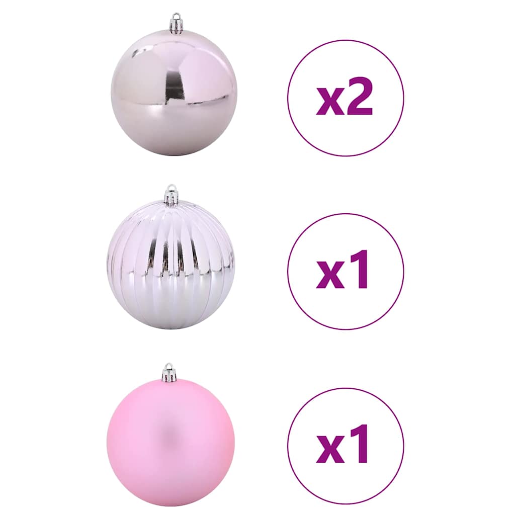 Julepynt Set XXL 4 stk. Lyserød Ø 20 cm Plastik