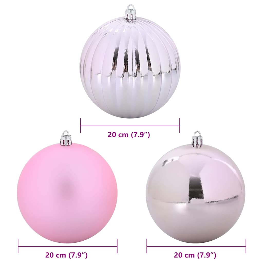 Julepynt Set XXL 4 stk. Lyserød Ø 20 cm Plastik