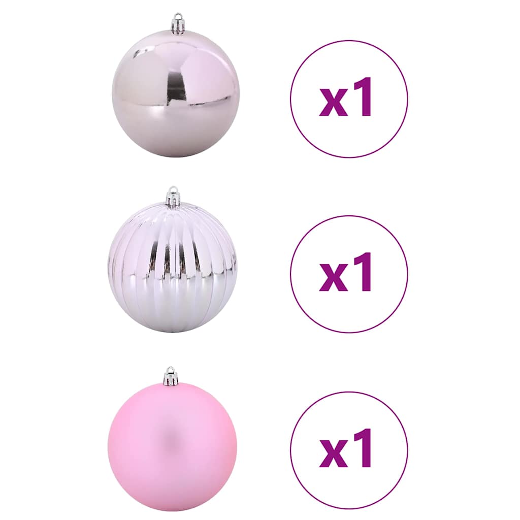 Julepynt Set XXL 3 stk. Lyserød Ø 25 cm Plastik