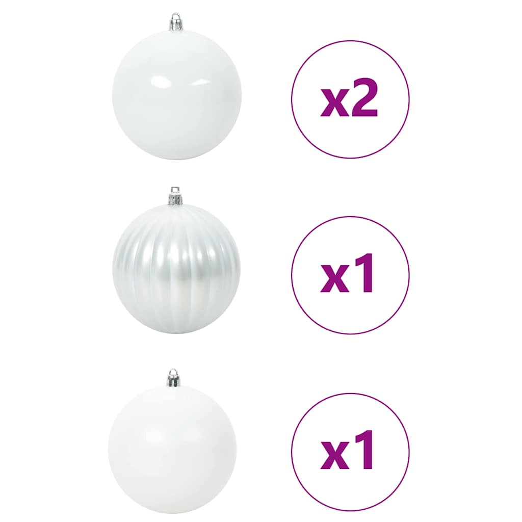 Julepynt Set XXL 4 stk. Hvid Ø 20 cm Plastik